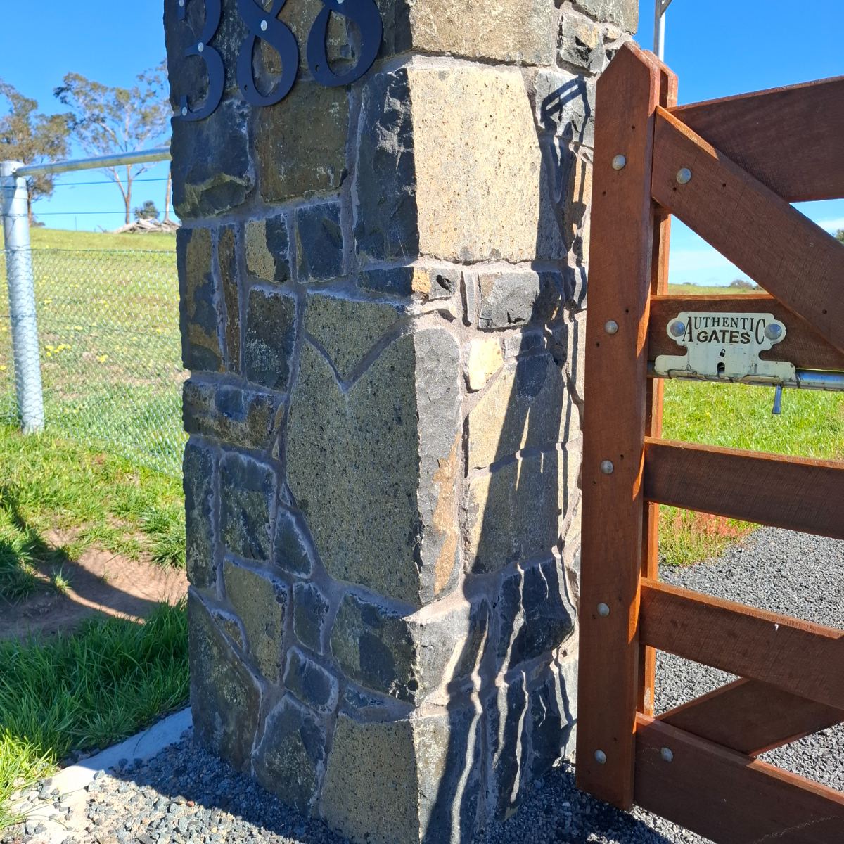 Nimmitabel basalt, raked mortar joint wall, natural stone masonry by Homestead Stonework, Canberra region