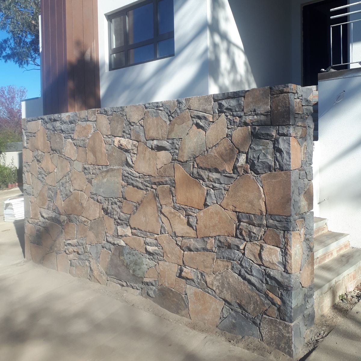 Wee Jasper basalt dry stacked wall detail, Homestead Stonework Canberra